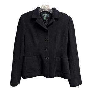 Lauren Ralph Lauren Wool Angora Blend Black Blazer Jacket 4P